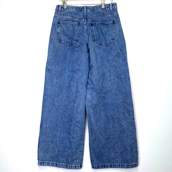 WeWoreWhat Wide Leg Baggy Jeans Low Rise Womens Size 27 Blue Relaxed Fit Denim - Picture 3 of 10